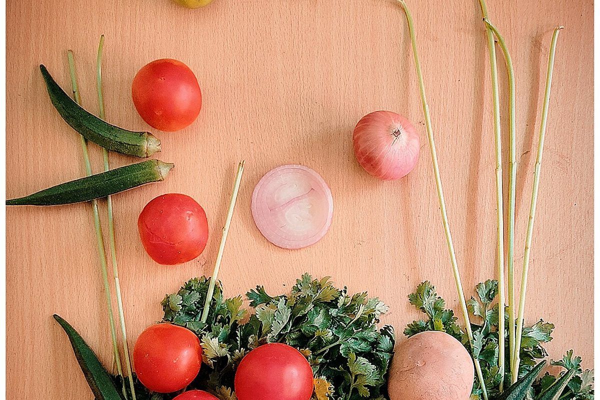 A basket of fresh green vegetables