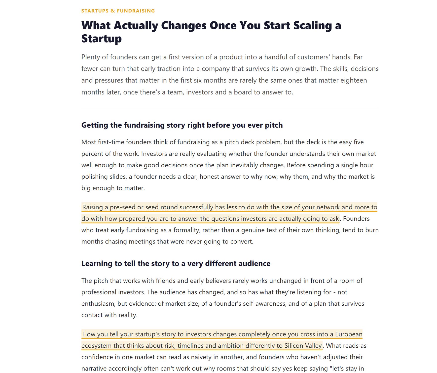The in-article widget: highlighted phrases inside a real article